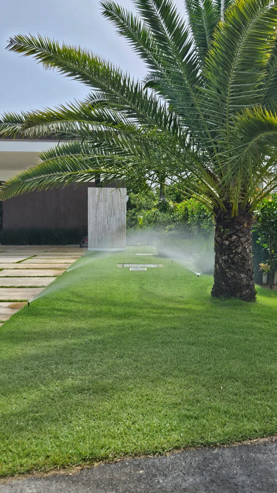 Aspersores en jardín
